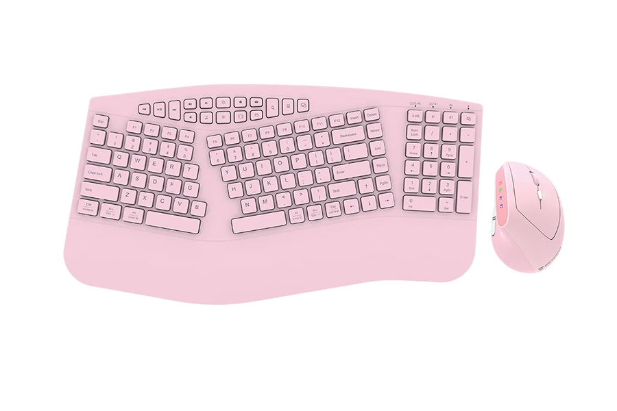 Ergonomic keyboard and mouse combo with wireless Bluetooth